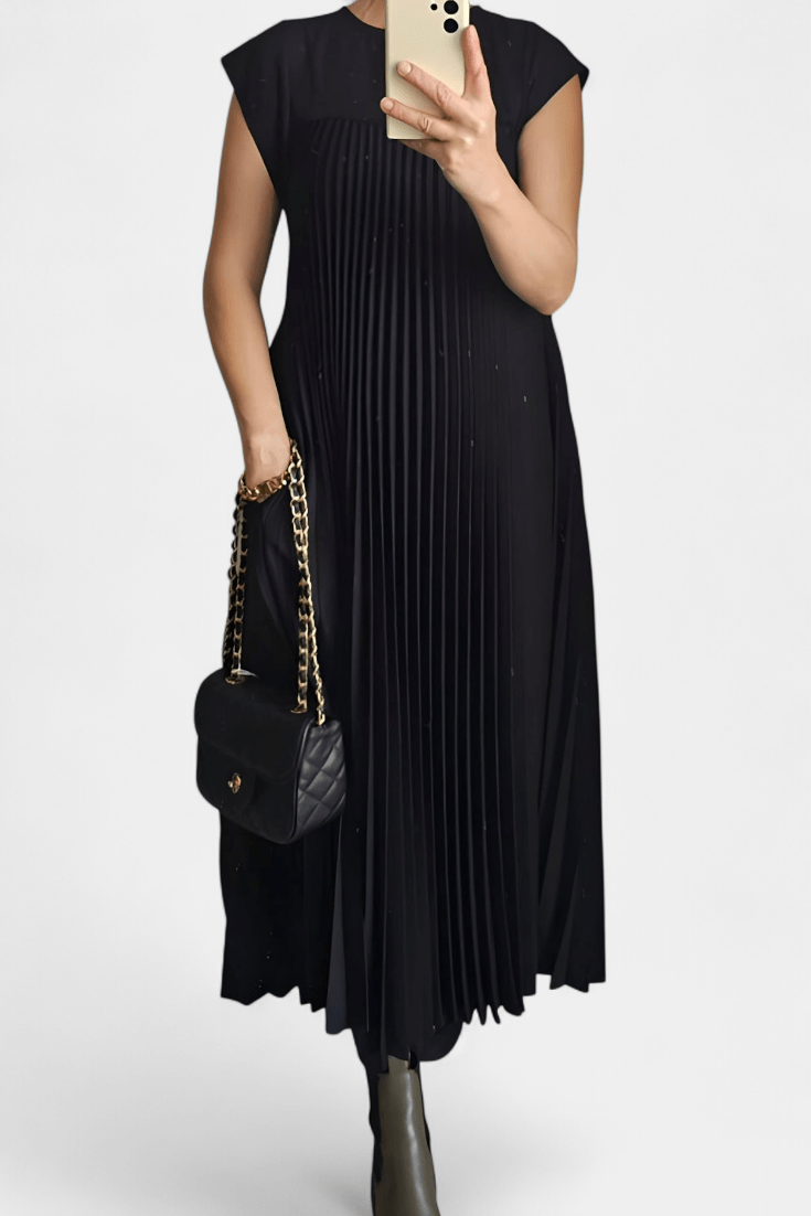 Manuela | Sleeveless Pleated High-Waist Dress