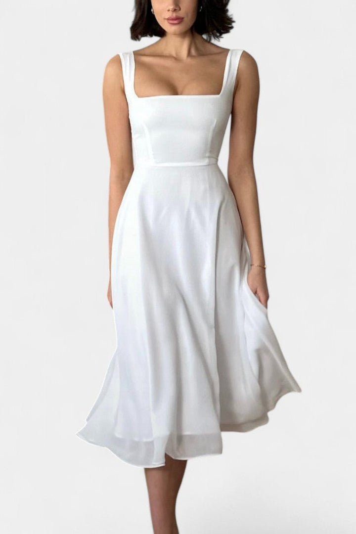 Mary | Sleeveless Fit and Flare A-Line Midi Dress