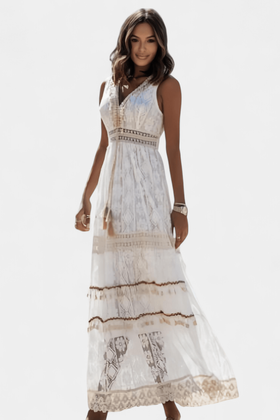 Melina | Boho Lace Maxi Dress