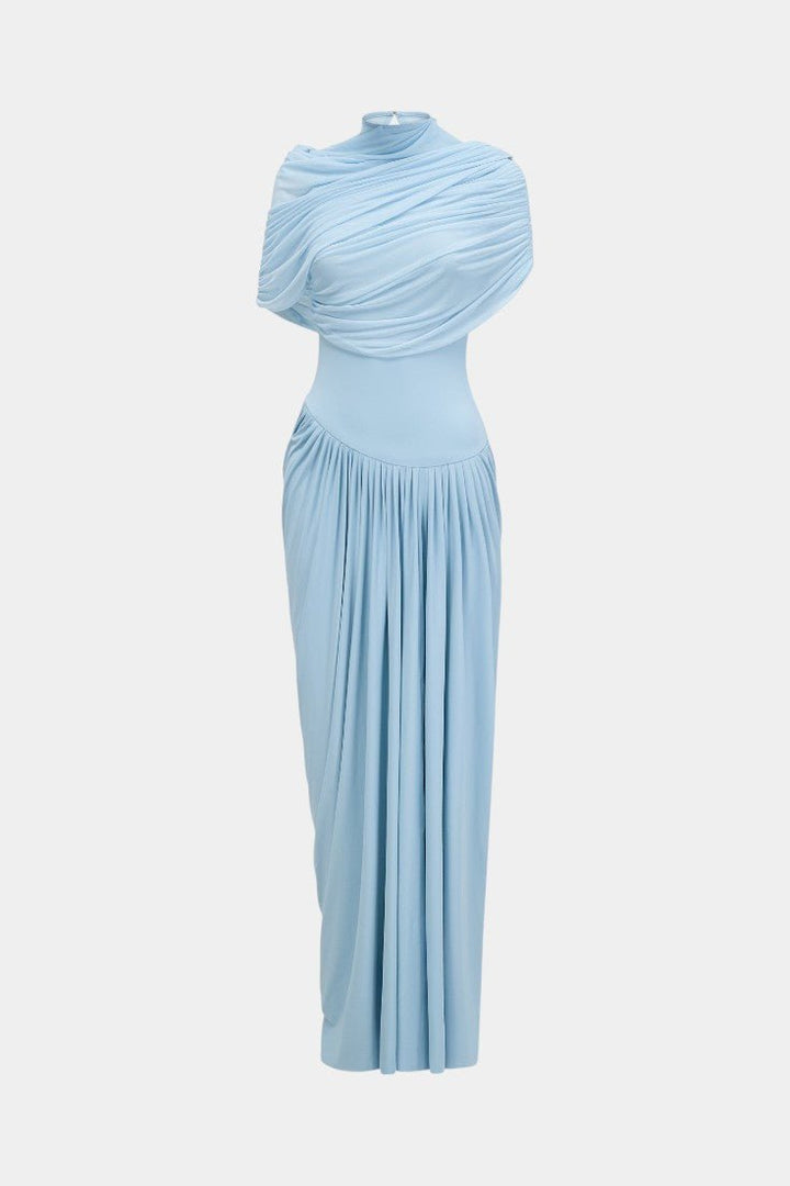 Melisande | Asymmetric Pleated Maxi Dress