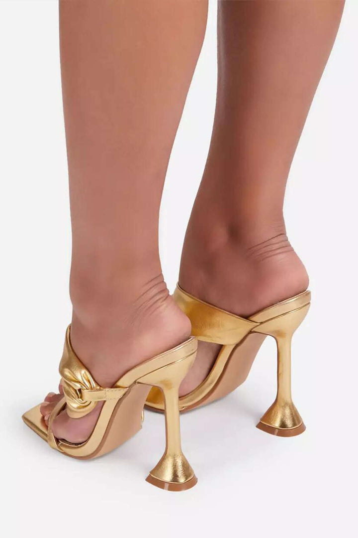 Clara | Metallic Square Toe High Heel