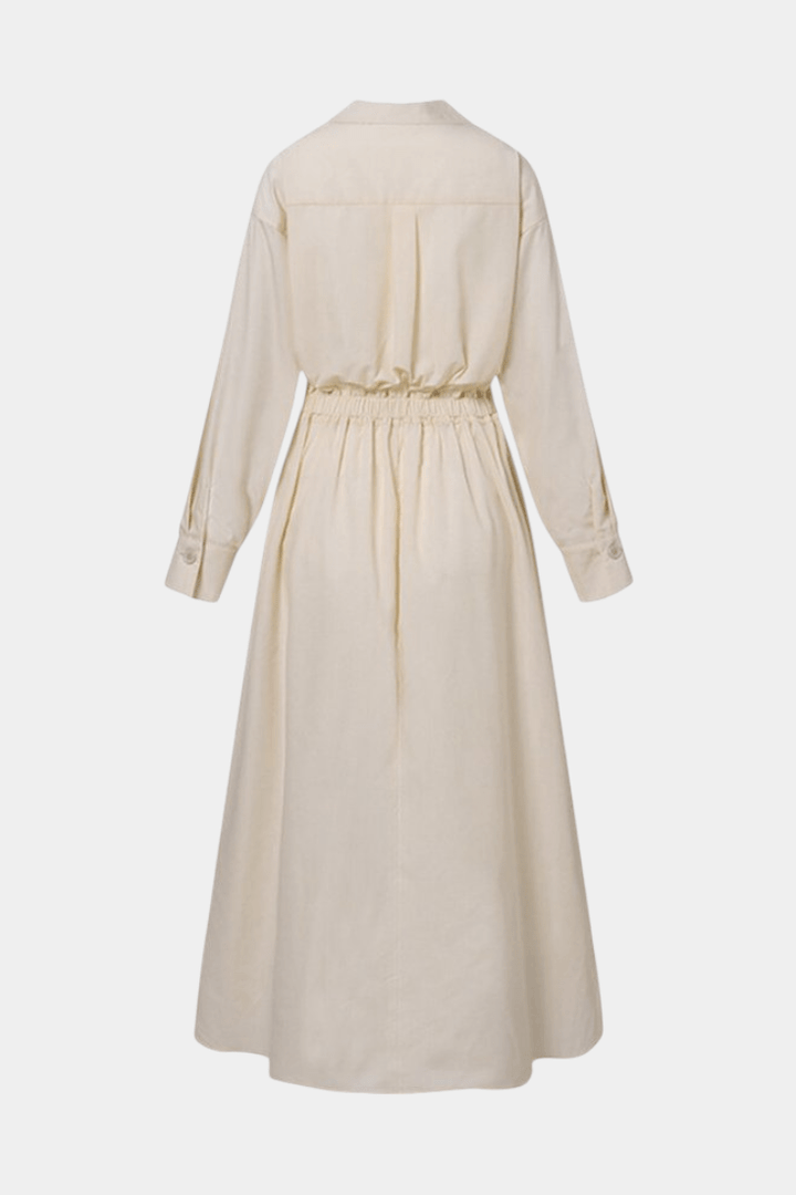 Miriam | Retro Collar Long Sleeve Maxi Dress