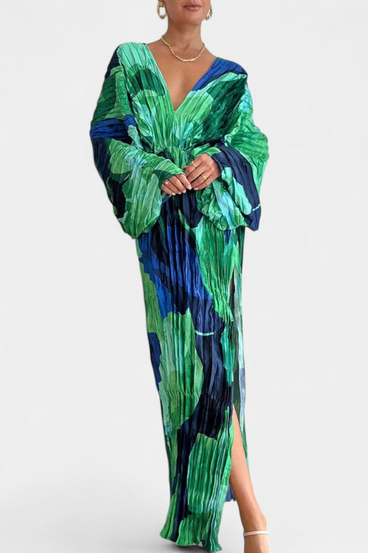 Rebecca | Pleated Cut-Out Maxi Dress