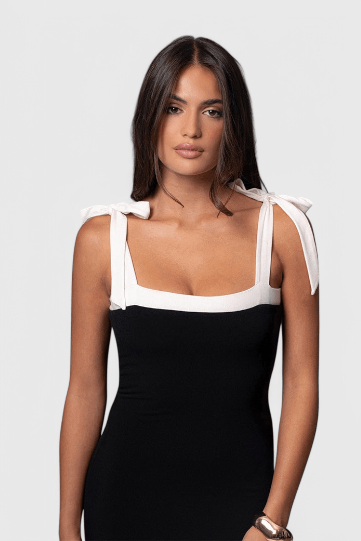 Sabine | Bow Strap Full-Length Evening Dress