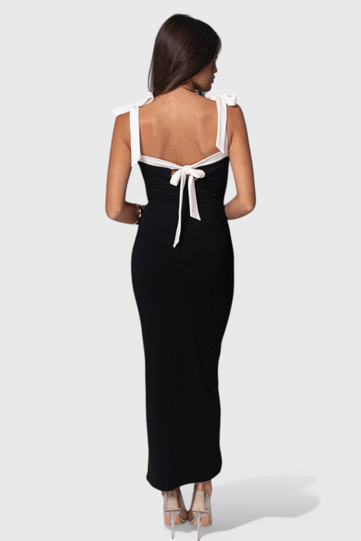 Sabine | Bow Strap Full-Length Evening Dress