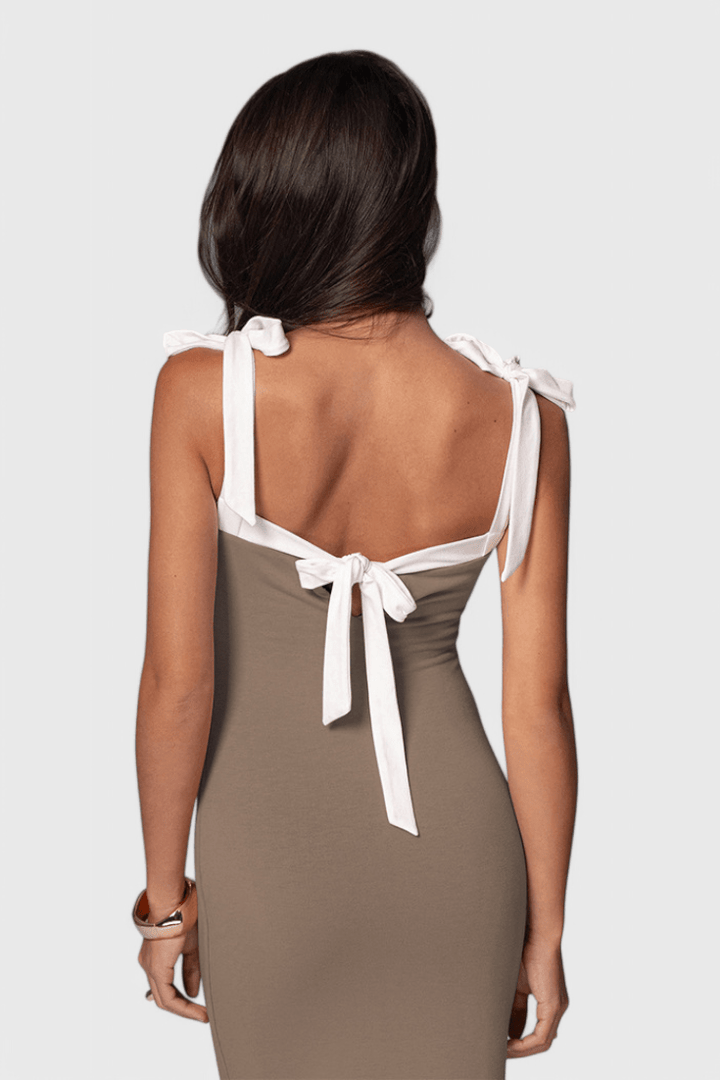 Sabine | Bow Strap Full-Length Evening Dress