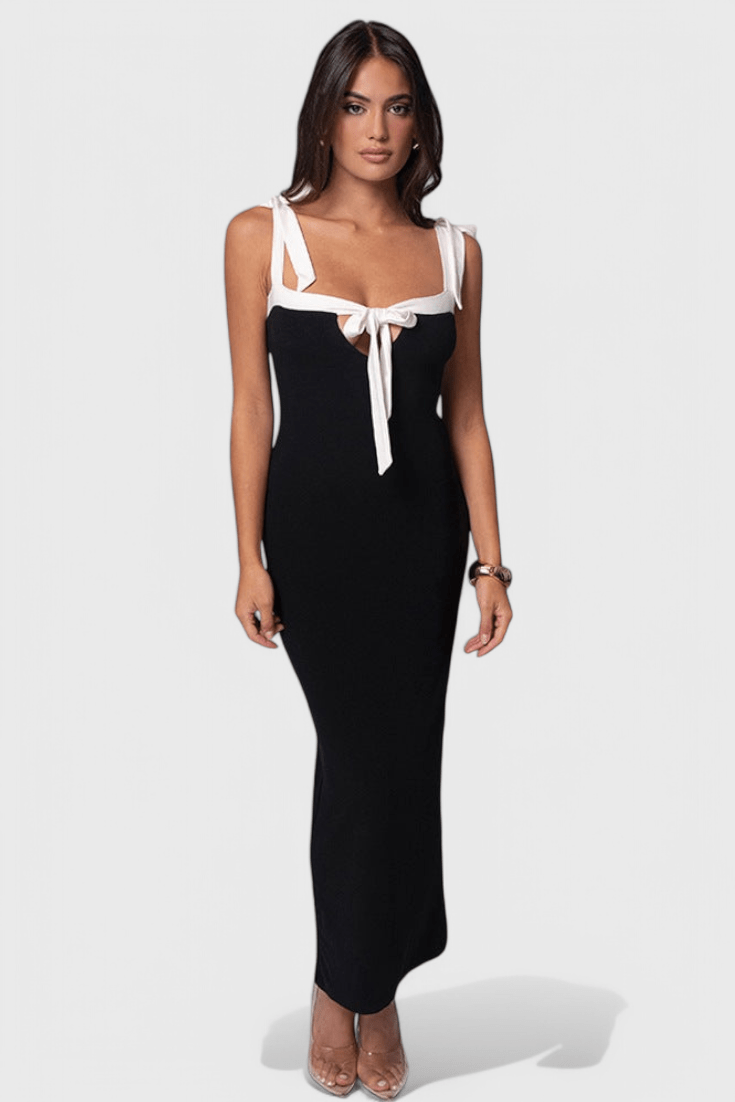 Sabine | Bow Strap Full-Length Evening Dress