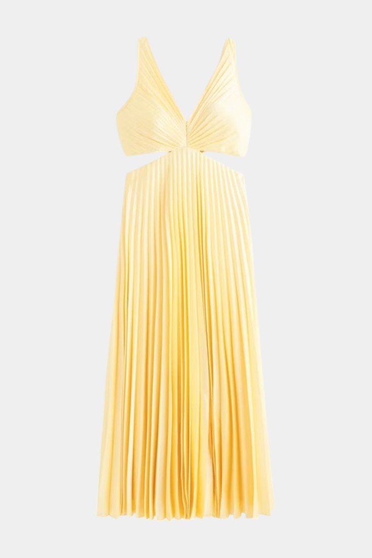 Selena | Sleeveless Pleated Cut-Out Midi Dress