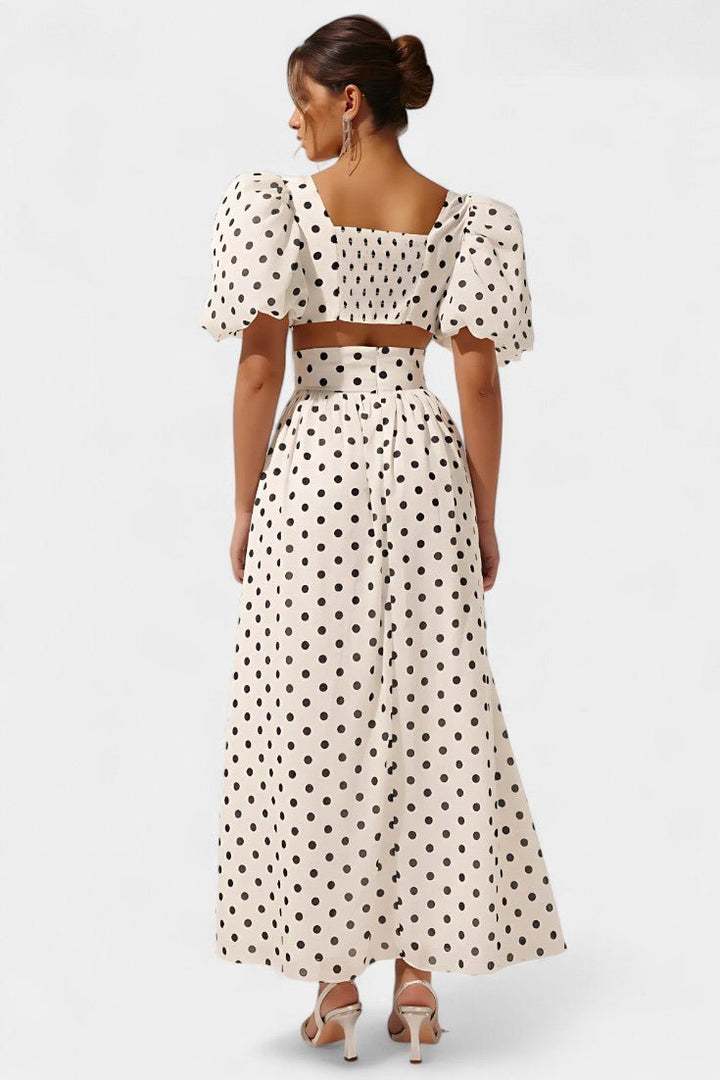 Taylor | Polka Dot Puff Sleeve Skirt Set
