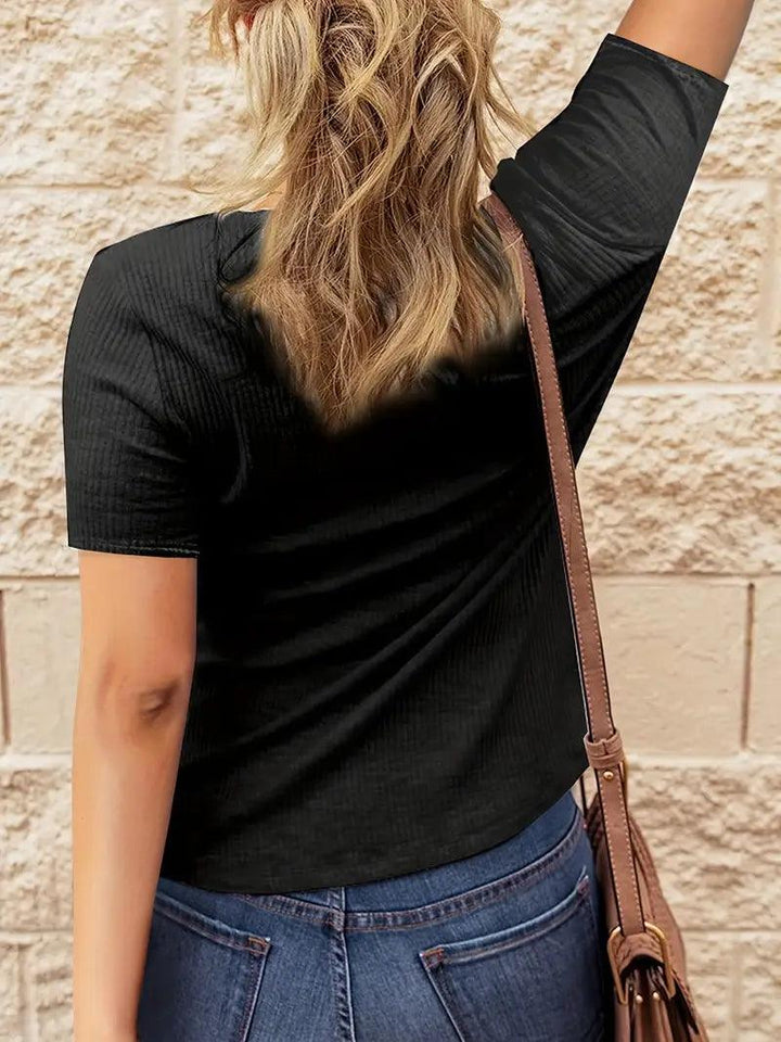 The Summer Ribbed Henley Top