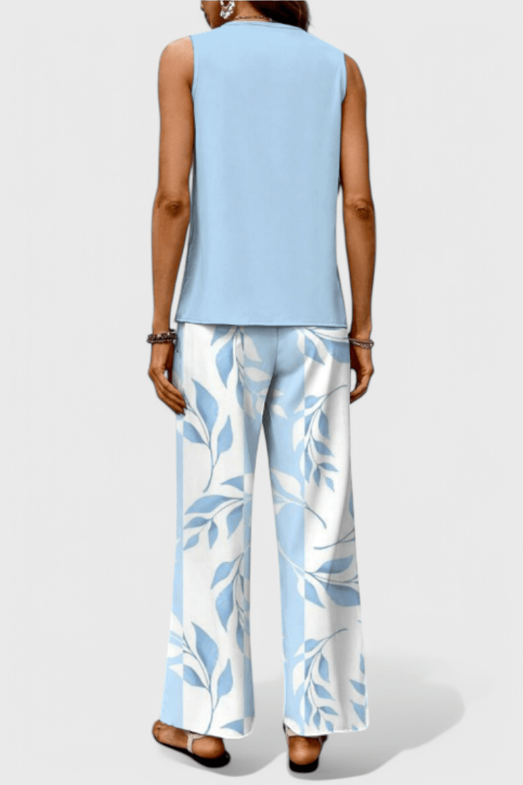 Una | Layered Top & Wide-Leg Trouser Set