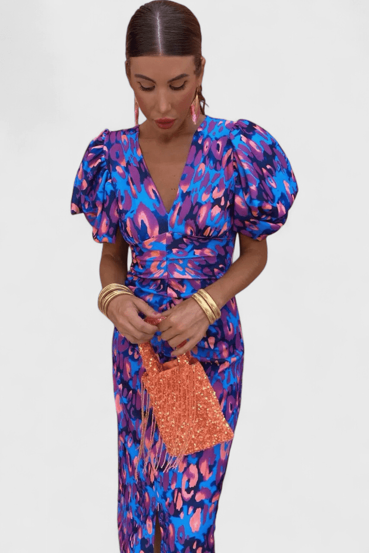 Wibia | Colourful Pleated-Sleeve Dress