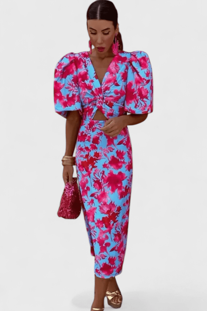Wibia | Colourful Pleated-Sleeve Dress