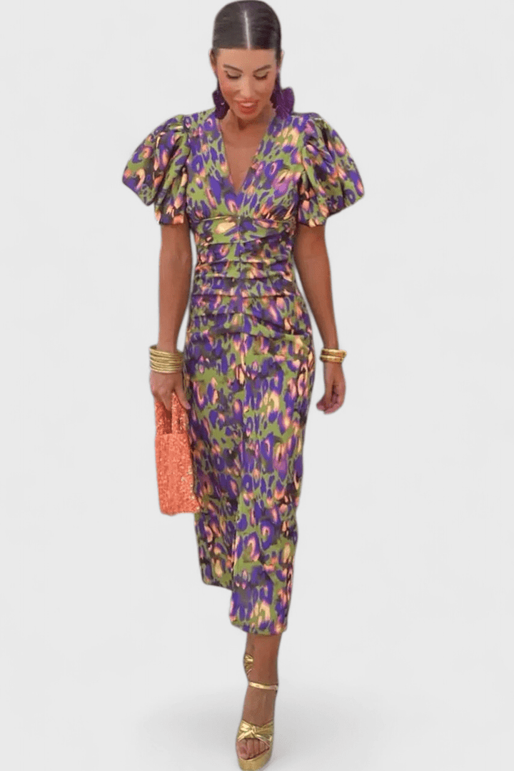 Wibia | Colourful Pleated-Sleeve Dress
